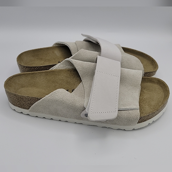 Birkenstock Kyoto Sandal in Antique White Suede Unisex Size 41 - Picture 6 of 13